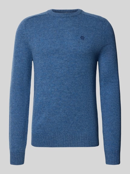MCNEAL Regular Fit Strickpullover aus reiner Wolle Jeansblau Melange 2
