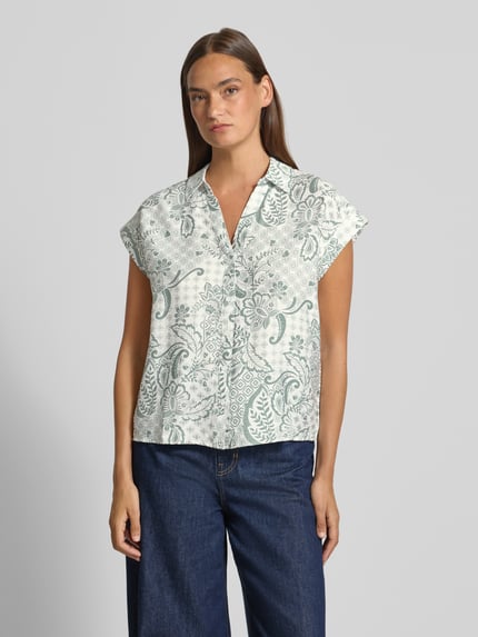 VERO MODA damski t-shirt o kroju regular fit z mieszanki wiskozy model 'CILLE' Butelkowy zielony melanż 4