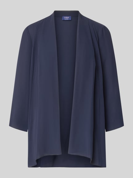 Produktfoto, Relaxed Fit Jacke in semitransparentem Design von Vera Mont in Dunkelblau mit offenem Schnitt und 3/4-Arm, glatte Textur