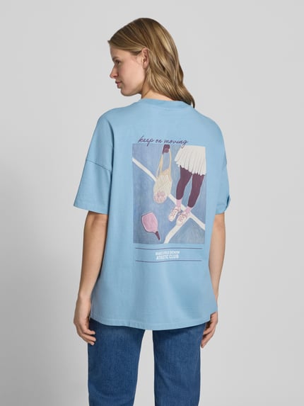 Marc O'Polo DENIM Oversized T-Shirt aus reiner Baumwolle Rauchblau 5