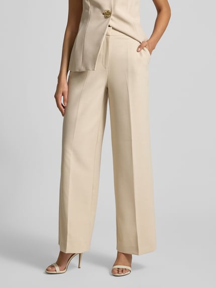 Forever New Wide fit stoffen broek met steekzakken, model 'Lulu' Zand - 4