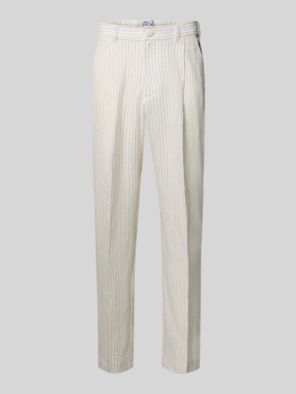 Leinenhose mit Bügelfalten und Eingrifftaschen Shop The Look MANNEQUINE