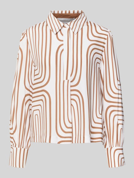 HERZENS Overhemdblouse van zijdemix Lichtbruin - 2