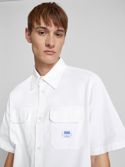 HUGO Blue Freizeithemd mit Brusttasche Modell 'Ekyno' Weiss 3