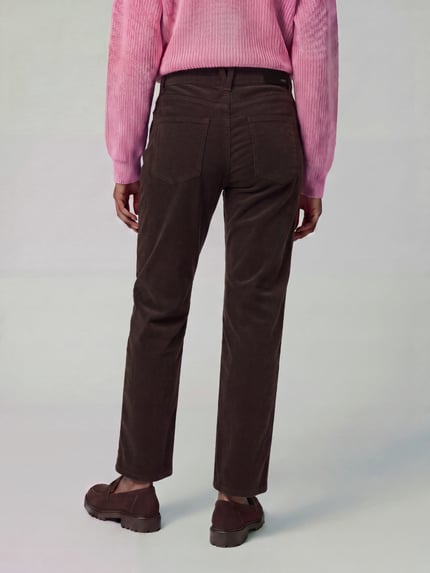 MAC Regular Fit Cordhose mit Bundfalte Modell 'Gina Straight' Graphit 5
