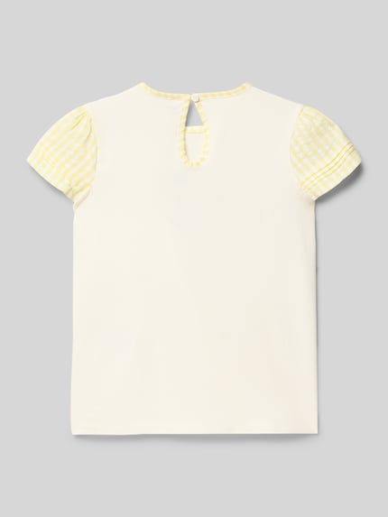 Steiff T-Shirt mit rückseitigem Schlüsselloch-Ausschnitt Offwhite 3