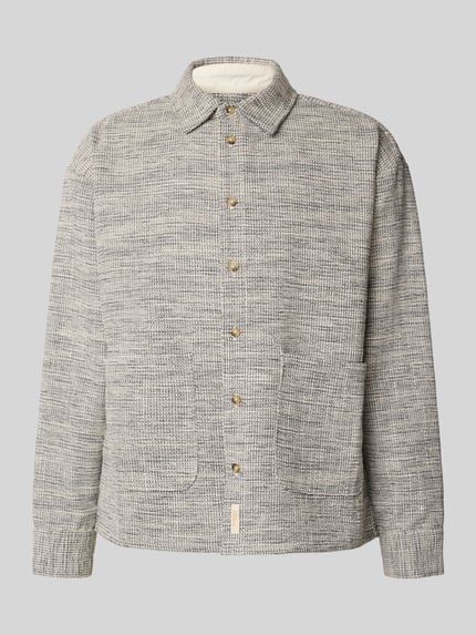 Relaxed Fit Hemdjacke mit Strukturmuster Shop The Look MANNEQUINE