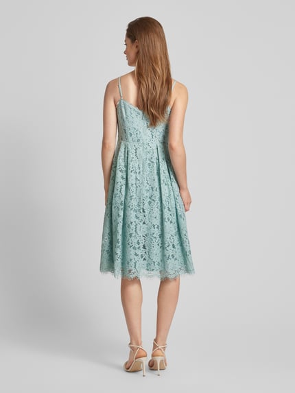 Jake*s Cocktail Knielanges Cocktailkleid mit Ausbrenner-Effekt Oliv Melange 5