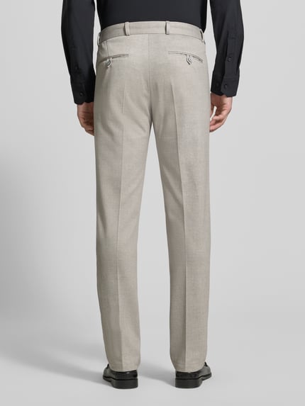 Zuitable straight fit stoffen broek met bandplooien model 'Sparta' Zand - 5