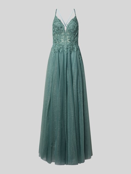 LUXUAR FASHION Avondjurk met hartvormige hals Groen - 2