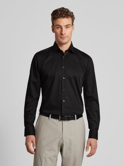 OLYMP Level 5 Slim fit zakelijk overhemd met kentkraag Zwart - 4