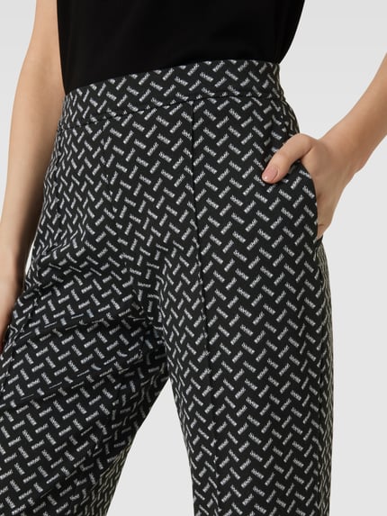 Christian Berg Woman Marlenehose mit Allover-Muster Black 3