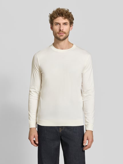 RAGMAN Regular Fit Longsleeve aus reiner Baumwolle Modell 'Pima' Offwhite 4
