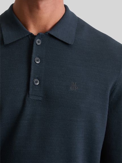 Marc O'Polo Poloshirt mit Logo-Stitching Marine 3