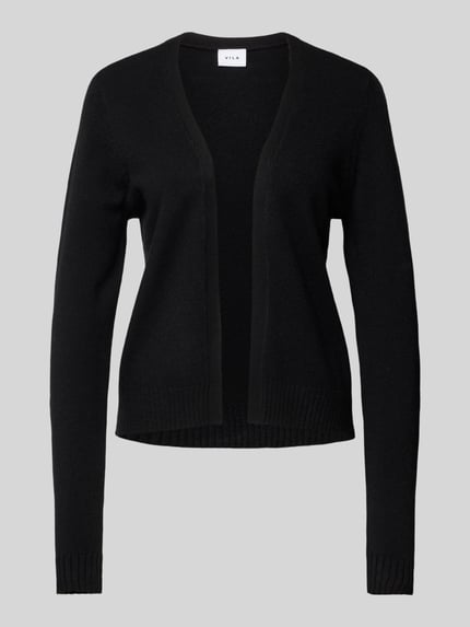 VILA Cardigan mit gerippten Abschlüssen Black 2