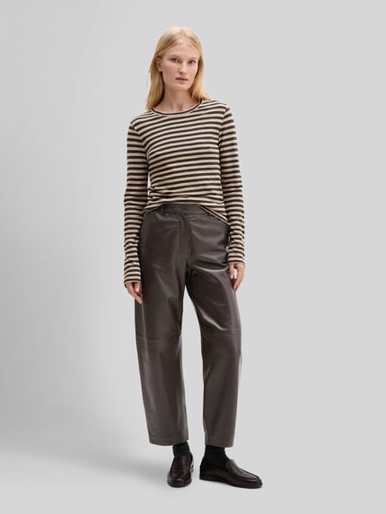 Marc O'Polo Langarmshirt mit Rollsaum-Akzent Anthrazit 1