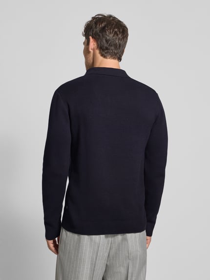 JACK & JONES Premium Sweter z dzianiny z prążkowanymi wykończeniami model ‘MILANO’ Czarny 5