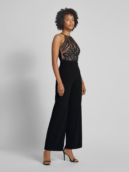 Lipsy Jumpsuit met kant Zwart - 1