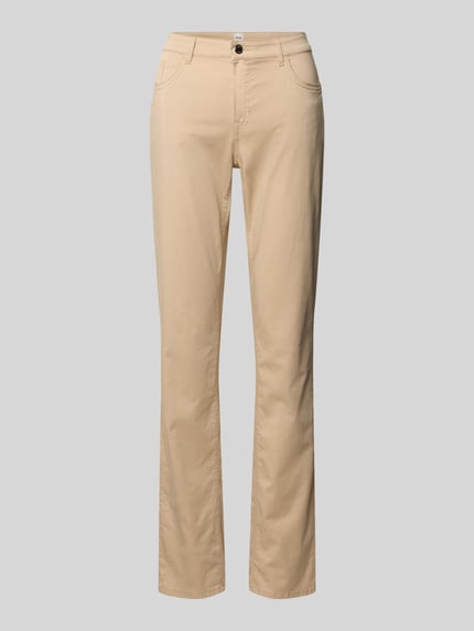 Produktfoto, Hose mit Eingrifftaschen Modell 'Mary' von Brax in Beige, Regular Fit, Baumwoll-Mix mit Lyocell-Anteil, klare Linien, glatte Textur