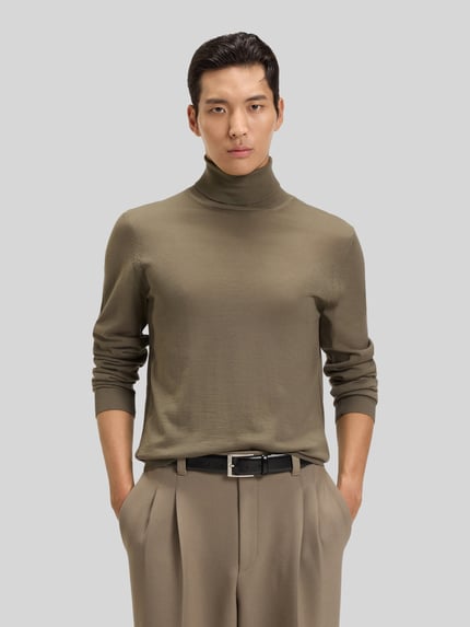 BOSS Regular fit coltrui van pure scheerwol, model 'MUSSO' Leem - 4