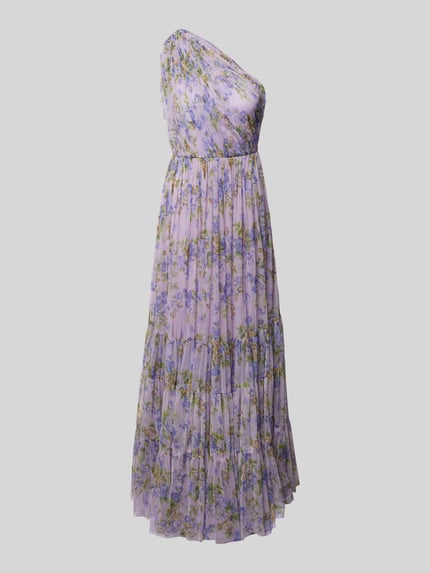 Lace & Beads Abendkleid mit gelegten Falten Flieder 2