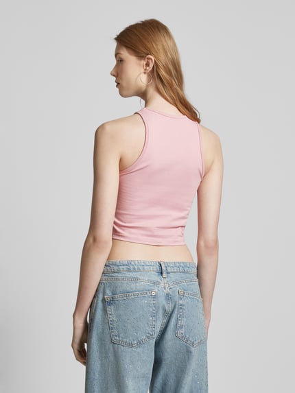 Low Lights Studios Korte top met labelprint, model 'SUPERSTAR' Roze - 5