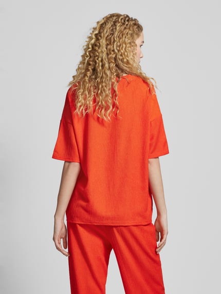 PIECES T-Shirt mit Strukturmuster Modell 'LUNA' Hellrot 5