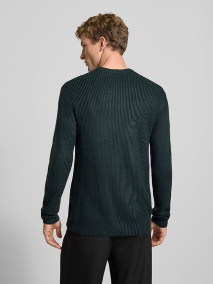 ONLY & SONS Pullover mit gerippten Abschlüssen Dunkelgruen 5