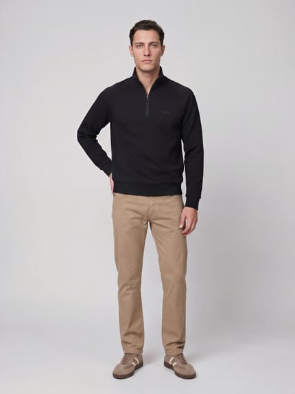 BOSS Green Sweatshirt mit Troyerkragen Black 1