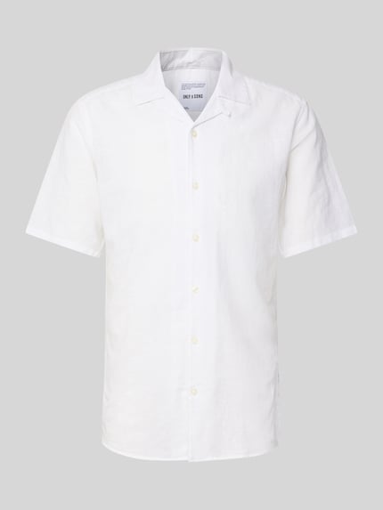 ONLY & SONS Freizeithemd aus Baumwoll-Leinen-Mix Modell 'CAIDEN' Weiss 2