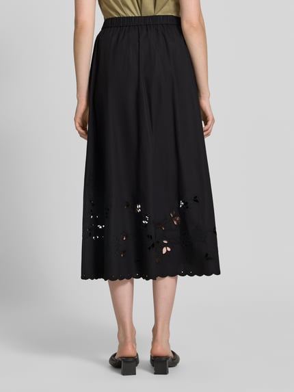 Weekend Max Mara Ausgestellter Maxi-Rock aus reiner Baumwolle Modell 'CARAVAN' Black 5
