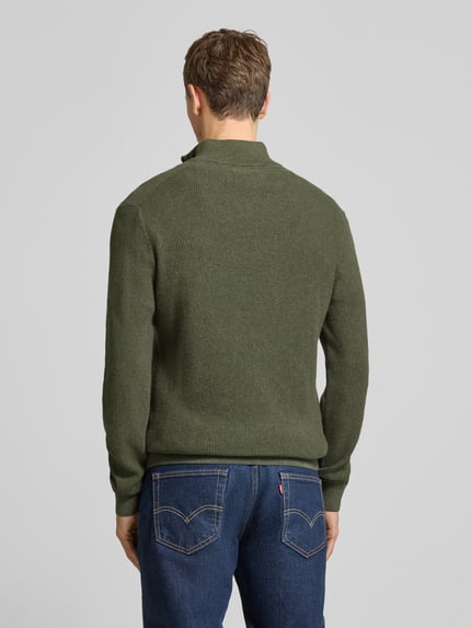 MCNEAL Troyer o kroju slim fit z czystej bawełny Khaki melanż 5
