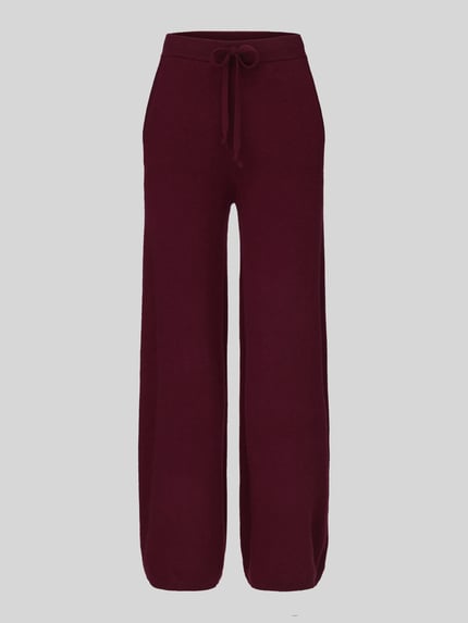 Jake*s Casual Regular Fit Weite Hose aus reinem Kaschmmir Pflaume 2