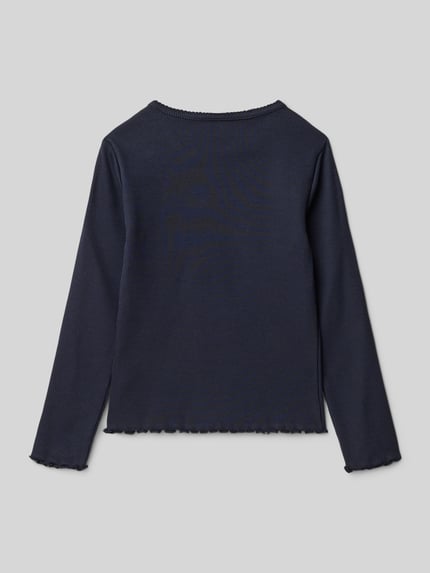 ONLY Slim fit shirt met lange mouwen van katoenmix, model 'TRINNY LIFE' Marineblauw - 3