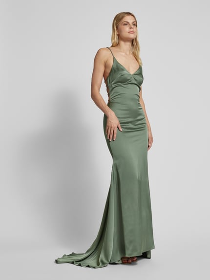 Mascara Abendkleid mit V-Ausschnitt Gruen 1