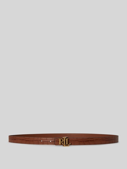 Lauren Ralph Lauren Gürtel mit Krokodil-Struktur Cognac 1