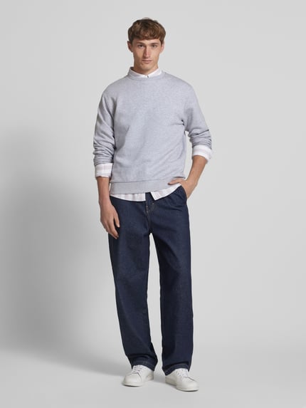 JACK & JONES Sweatshirt mit Rundhalsausschnitt Modell 'BRADLEY' Hellgrau Melange 1