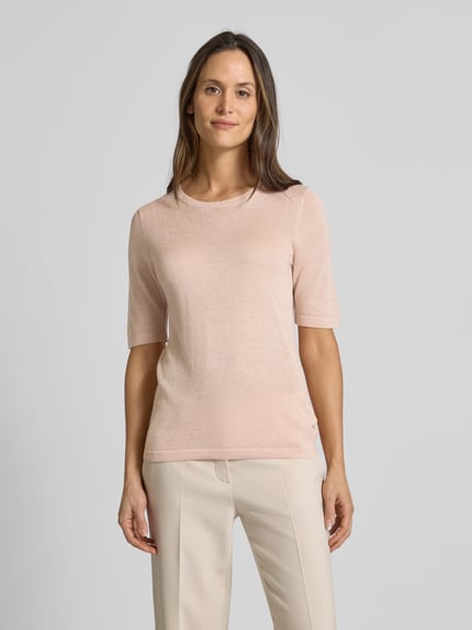 Christian Berg Woman Selection Gebreide pullover met ribboorden Oudroze - 4