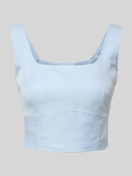 Slim fit blousetop met vierkante hals, model 'Majella' Shop The Look MANNEQUINE