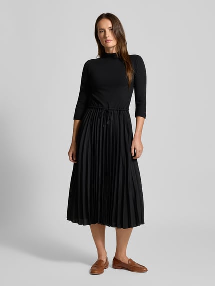 Tommy Hilfiger Sukienka casualowa taliowana z mieszanki wiskozy BLACK 4