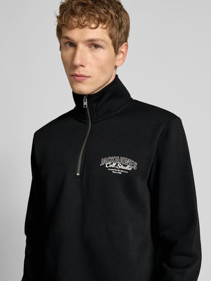 JACK & JONES Sweatshirt mit Stehkragen Modell 'AKOTO' Black 3