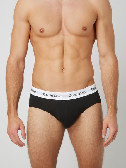 Calvin Klein Underwear Slips aus Baumwoll-Mix im 3er-Pack Black 3