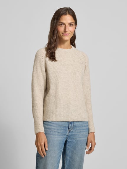 MOS MOSH Strickpullover mit Rundhalsausschnitt Modell 'Tammy' Sand 4