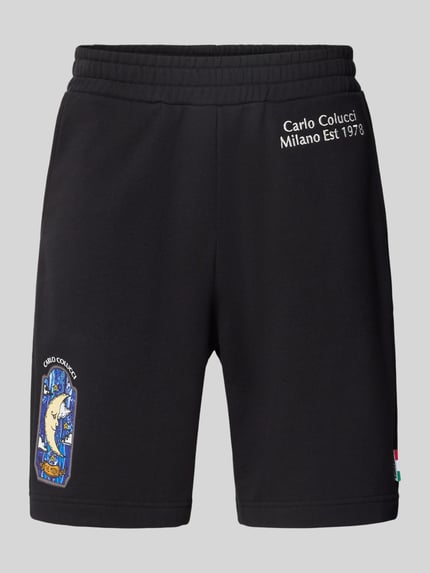 Carlo Colucci Sweatshorts mit Label-Print Black 2