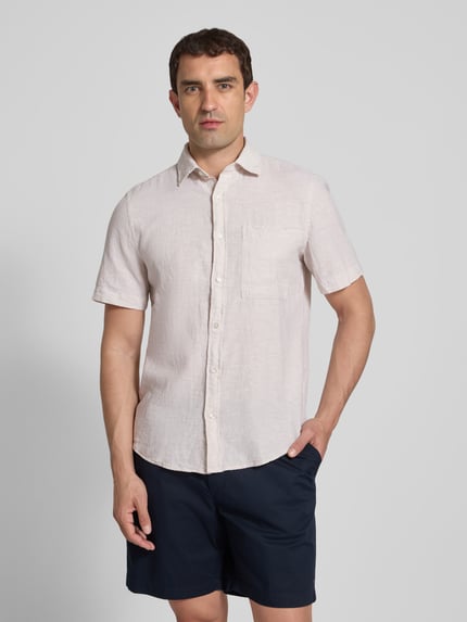 MCNEAL Regular Fit Freizeithemd aus Leinen-Baumwoll-Mix Offwhite 4