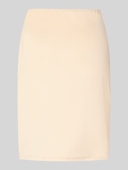 Produktfoto, Unterrock aus Viskose-Mix in Knielänge von Hanro, elastischer Viskose-Mix, Straight Fit, Satin, Picot-Besatz, cremiges Beige.
