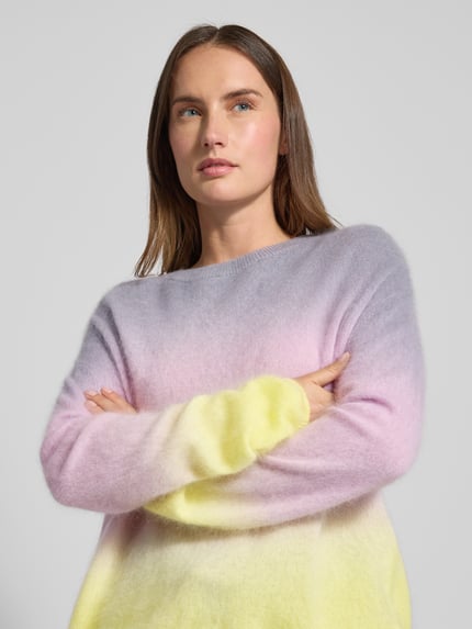 HERZENS Sweter z dzianiny z Mieszanka kaszmiru z wełną Różowawy 3