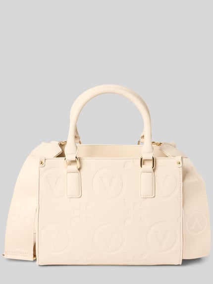 Valentino Bags Handtasche mit Label-Strukturmuster Modell 'SAMBA' Ecru 1