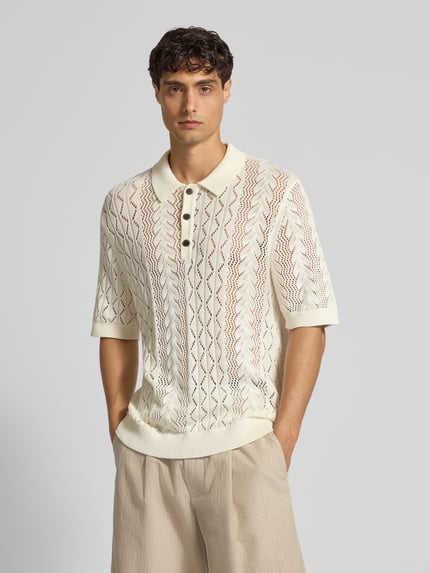 ANNARR Regular Fit Poloshirt mit Knopfleiste Modell 'MANI' Offwhite 4