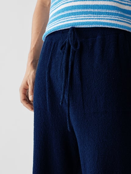 Maison Flaneur Hose mit elastischem Bund Blau 6
